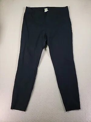 Matty M Pants Womens Large Black Stretch Mid Rise Pockets Nylon Blend Pull On • $19.95