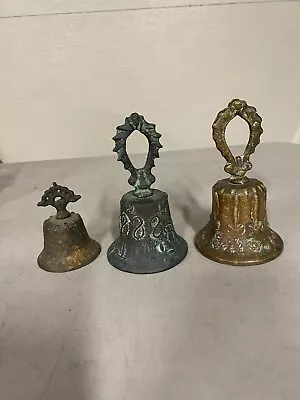 Antique Bronze Mexican Spanish Colonial Mission Hand Bells Xix Century • $120
