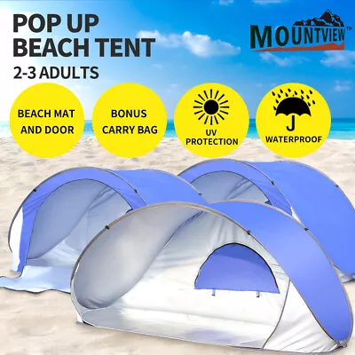 Mountview Pop Up Tent Beach Camping Tents 2-3 Person Hiking Portable Shelter • $36.99