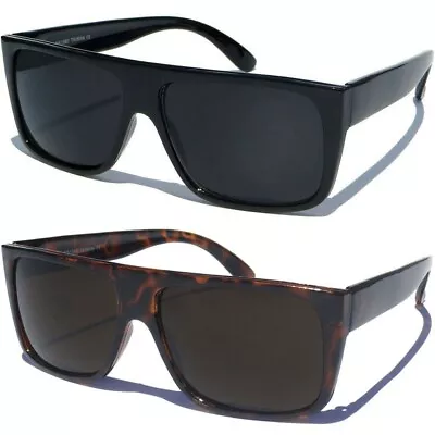 FLAT TOP Retro Square Frame Super Dark Lens Mens Womens Sunglasses • $8.50