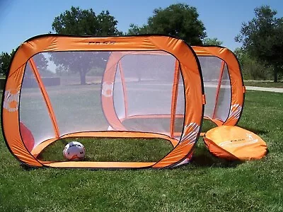 PASS 5x3 Ft Orange Portable Soccer Goal SET With Carry Case. EZ FOLD+QUICK SETUP • $39.95