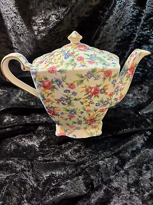Vintage Royal Winton Grimwades OLD COTTAGE CHINTZ Floral Ascot Teapot England • $85