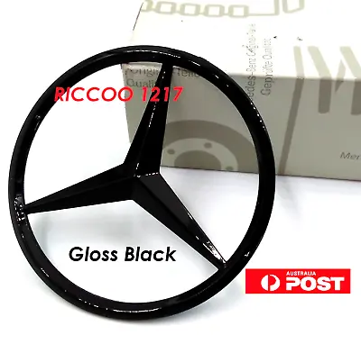 Rear Star Badge For Mercedes Benz C Class Sedan W205 C200 2014-2021 Gloss Black • $39