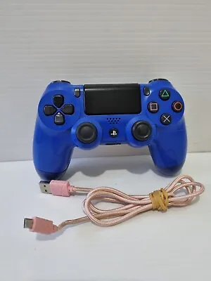 $41.95 • Buy Genuine Sony Playstation PS4 Wireless Controller Blue + Free Cable : FREE POST!