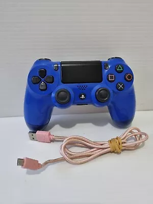 $41.95 • Buy Genuine Sony Playstation PS4 Wireless Controller Blue + Free Cable : FREE POST!