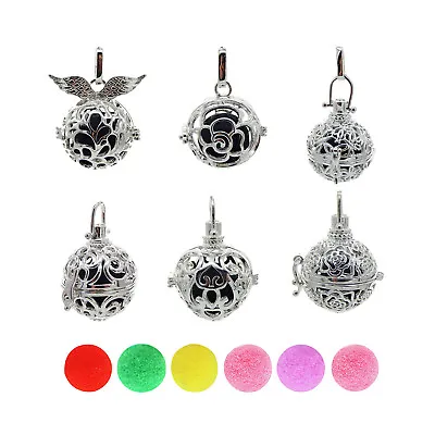 6pcs Mix Silver Alloy Mexican Bola Ball Charm Chime Locket Cage Pendant Jewelry • $14.24