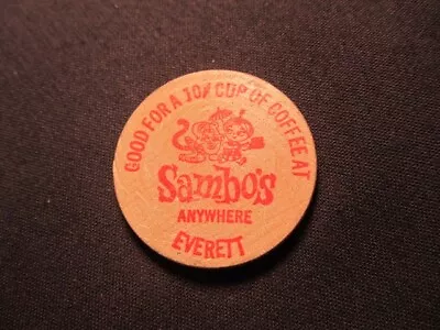 Everett Washington Wooden Nickel Token - Sambo's Wooden G/F Cup Of Coffee Coin • $3.99