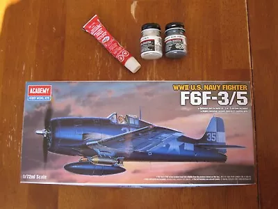 WWII U.S. Navy Fighter F6F-3/5 1/72nd Scale Model Plane NEW w/ ModelMaster Paint • $9.99