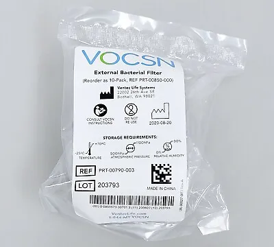 Ventec VOCSN Ventilator External Bacterial Filter PRT-00790-003 • $13.95