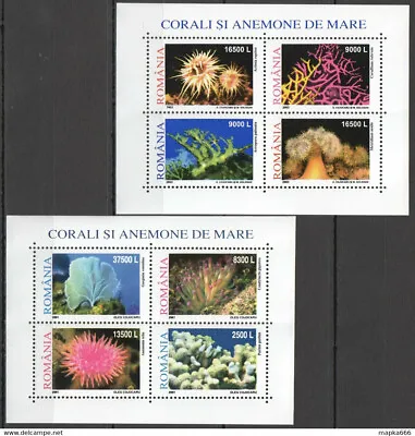 Rm311 2002 Romania Coral Reefs Fish & Marine Life Bl318-319 Michel 125 Euro Mnh • $2