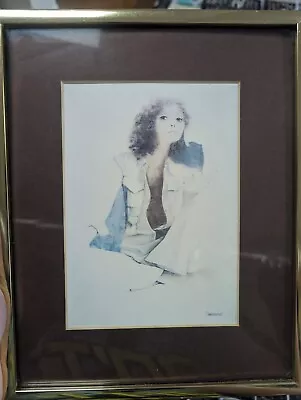 VTG MCM 1970's Christine Rosamond Framed Lithograph  Summer Mood  Art Print • $40