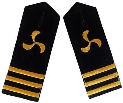 1 Pair Merchant Marine Navy Aviation Uniform Gold 3 Bar Epaulets Shoulder Boards • $1.47