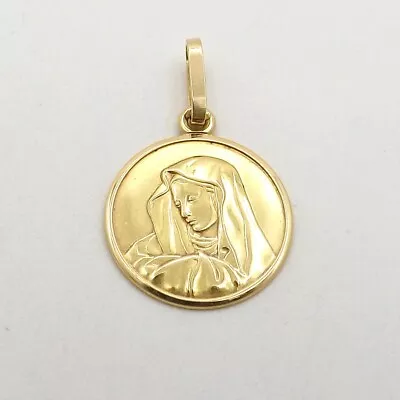 UnoAerre 18k Gold Madonna Mother Of Sorrows Medal Charm Pendant Italy 750 • $284.05