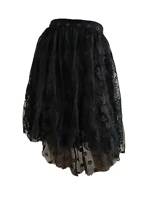 Meadham Kirchhoff Topshop Mesh Lace Silk Polkadot Skirt Uk 6 Eu 34 Us 2 Xs Bnwt • $87.14