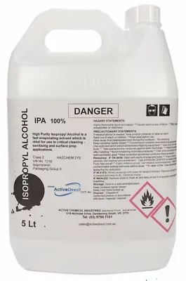 $39.50 • Buy Isopropyl Alcohol 100% IPA Isopropanol 5L 5 Litres Fast Evaporating Cleaner 