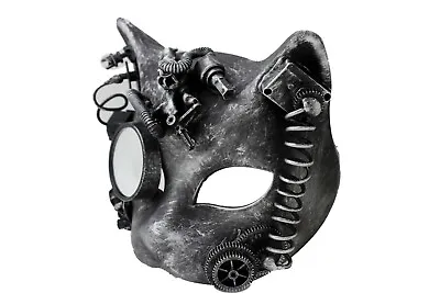 $36.99 • Buy New Men Women Black Halloween Costume Tiger Face Mask Steampunk Robot Mardi Gras