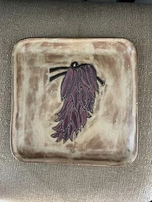Design By Mara Mexico Pottery Chili Pepper Decorative Square Plate 8” Platter. • $26.99