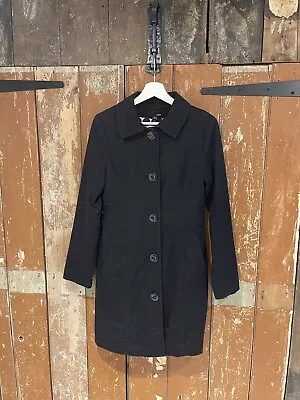 H&M 3/4 Length Jacket Coat Black Pockets Women’s Size UK 10 • $16.41