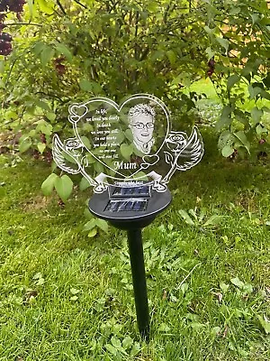 Solar Power Memorial Garden Grave Light - Now Upgraded Base That Wall Mountable • £20.99