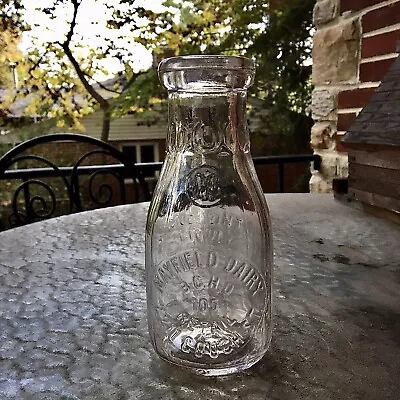 Pt Milk Bottle Mayfield Dairy 2211 Gough St Baltimore MD Permit 105 Emb Rare • $64.99