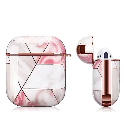 $15 • Buy Apple AirPods Marble Gold Case Shockproof Cover Luxury W/ Holder (Rosa)