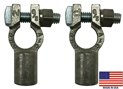 Positive & Negative 2/0 AWG Straight Barrel Top Post Battery Terminal Cable Ends • $17.76