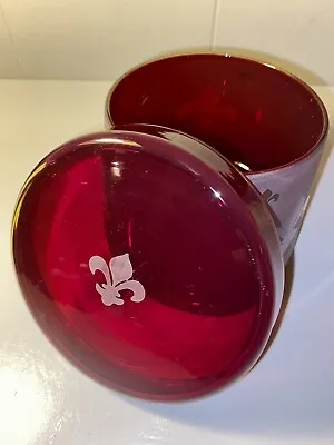 Michael Weems Ruby Red Art Glass Trinket Jar Box Signed • $125