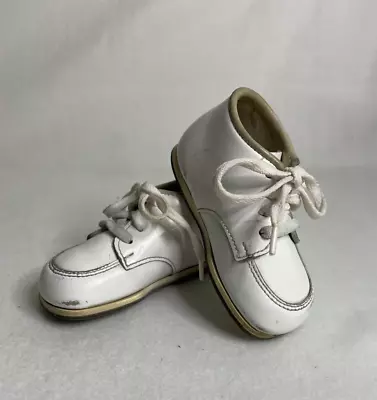 Vintage STRIDE RITE Baby Moccasin White Leather Toddler Shoes • $6.99