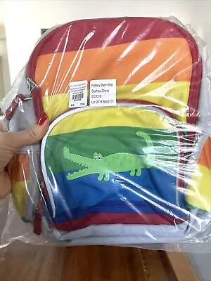 Pottery Barn Stripe BACKPACK Alligator Mini Bag School Pre Holiday Gift Rainbow • $32.69