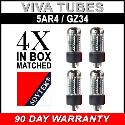 Brand New In Box Matched Quad (4) Sovtek 5AR4 / GZ34 Vacuum Tubes - Auth Dealer • $129.22