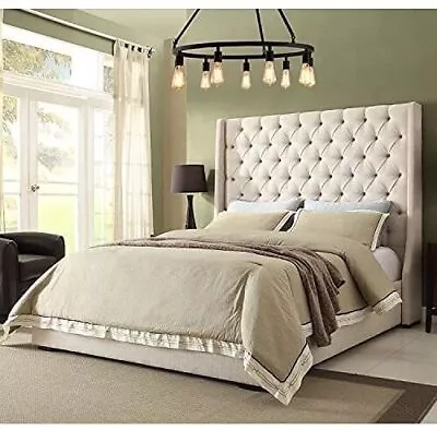 CANTERBURY WINGED BED | Deep Chesterfield Buttoned High Headboard-Storage Option • £0.99