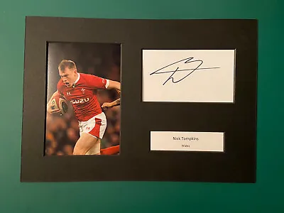 Nick Tompkins - Wales & Saracens Rugby Signed A4 Display Mount +coa • £19.99