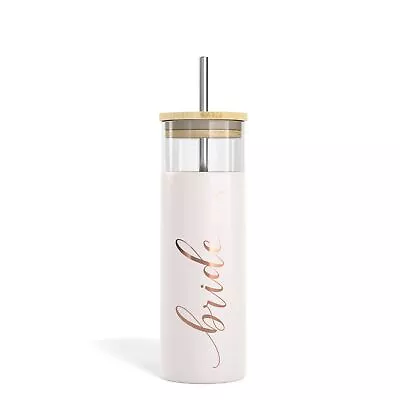 Bride To Be Iced Coffee Tumbler With Bamboo Lids And Straws | 20 Oz Mason Jar... • $27.06