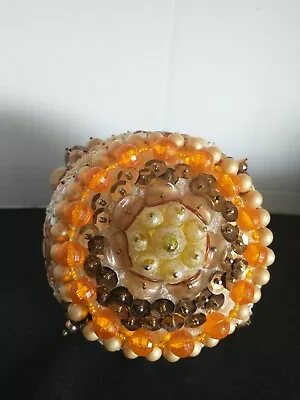 £33.39 • Buy Gold Glam Sequins Beaded Christmas Ornament Push Pin Orange, Brown,gold Pretty