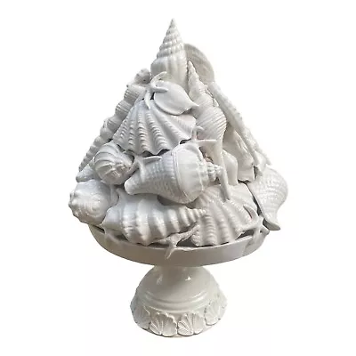 VTG Mid-Century Italian Ivory Majolica Sea Shell Topiary 1970s 20” Centerpiece • $679.99