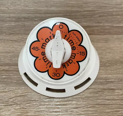 Retro Mark Time Bell Timer Orange Flower 60s MCM Kitchen Works Vintage • $13.16