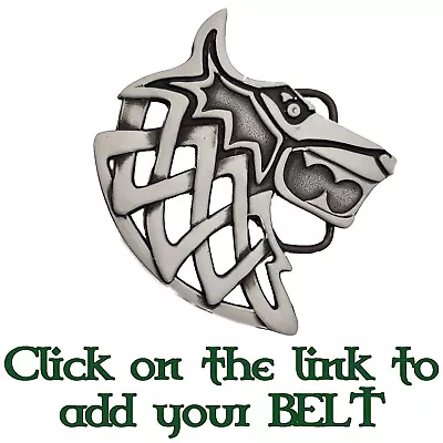 Celtic Wolf Belt Buckle Biker Wild Fox Coyote Viking Mjolnir Pagan  • $12.42