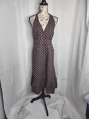 Merona Brown & Pink Circle Print Halter Dress Women's Size XL • $23