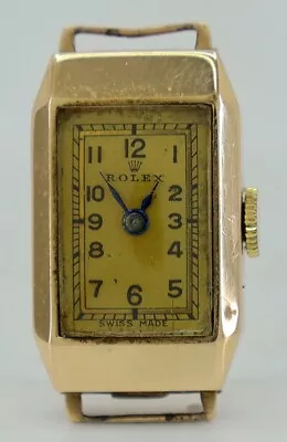 Rolex Ladies C.1930s 9k Gold Manual Deco Tank Cocktail Watch $1 NoRes • $102.50