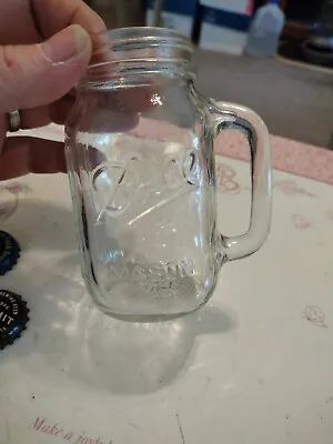 Original Ball Mason Drinking Jar Juice Glass With Handle 6 Oz.  • $6