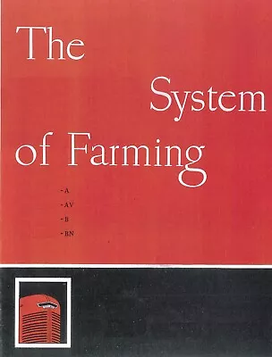 IH International Farmall System Of Farming Cultivision A AV B Tractor Brochure • $21.50