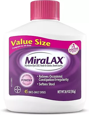 MiraLAX Laxative Powder For Gentle Constipation Relief Stimulant-Free 45 Dose • $38.99