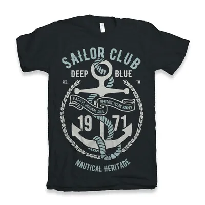 £12.99 • Buy T Shirt Club Sailor Mens Sea Navy Anchor Diver Deep Nautical Ls Ship Scuba Crew 
