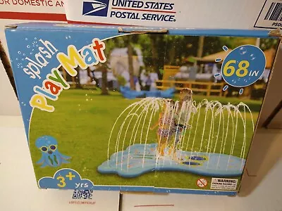 Splash Pad Sprinkler Play Mat 68  Wide BLUE OCTOPUS Mini Pool Outdoor Water Toys • $3.82