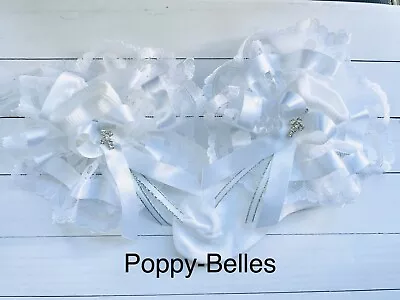 Handmade Extra Frilly Diamanté Cross Baby/girls Socks Christening Holy Communion • £7.50