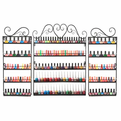 5 Tier Metal Nail Polish Display Organizer Wall Rack Holder Over 200 Bottles • $21.99