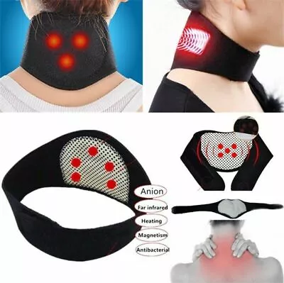 Magnetic Neck Heat Therapy Self Heating Headache Belt Wrap Neck Brace Massager • $12.99