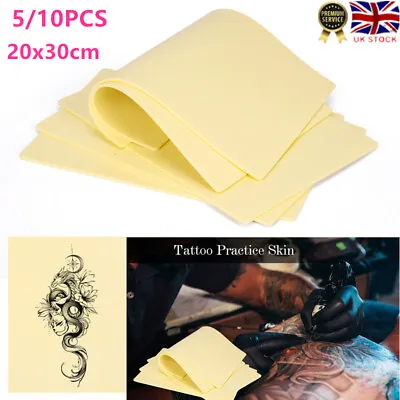 Tattoo Practice Skin 5/10Pcs 3mm Thick Blank Double Sided Flexible Tattoo Fake • £14.85