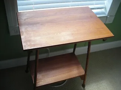 Antique Solid Oak 2 Tier Parlor Table Plant Stand HALL & LYON WAVERLY N.Y • $169.98