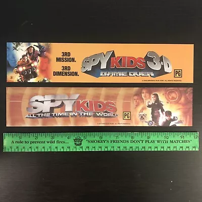 Lot Of 2 SPY KIDS Movie Theater Mylar Poster 2.5x11.5 DS OG Sylvester Stallone • $14.99